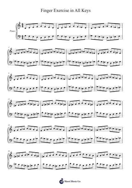 Finger Exercise in All Keys Sheet Music by undefined-Arr.Webbkay