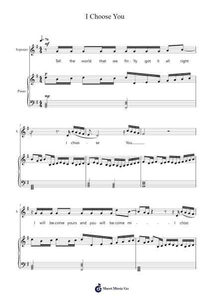I Choose You Sheet Music by Sara Bareilles-Arr.Stator