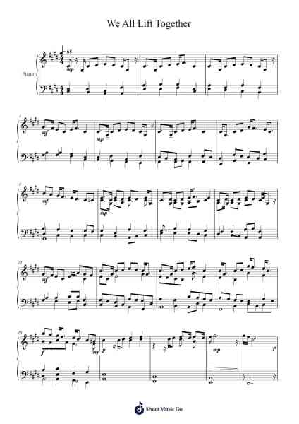 We All Lift Together Notas de música por Murnuel-Arr.Hartecam Thodoreboyle
