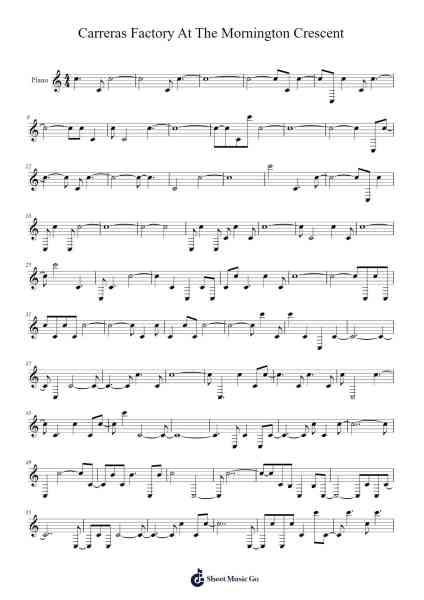 Carreras Factory At The Mornington Crescent Sheet Music by -Arr.Deirmand