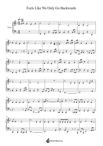 Feels Like We Only Go Backwards Sheet Music by Tame Impala-Arr.Raemen