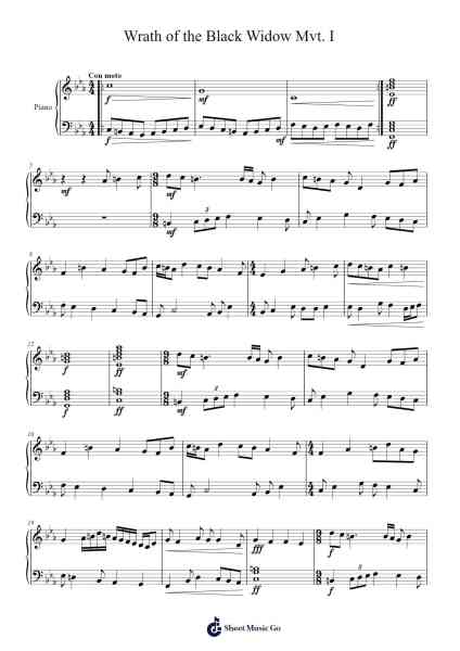 Wrath of the Black Widow Mvt. I Sheet Music by Jacob Watts-Arr.Chandys Jehan