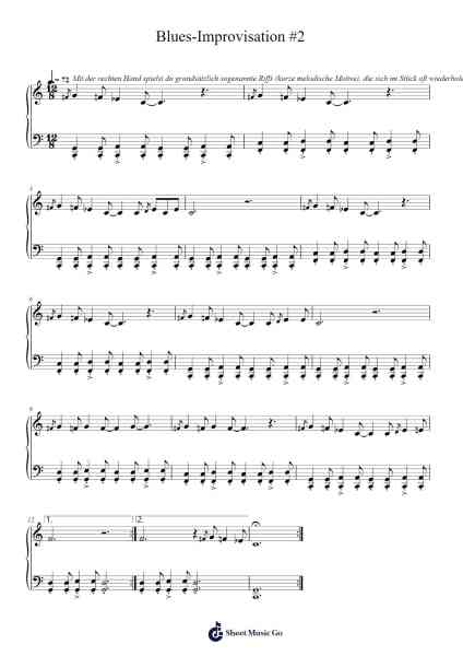 Blues-Improvisation #2 Sheet Music by Martin Senn-Arr.Frednice Daveburns