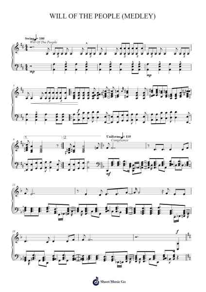 Will Of The People Sheet Music by Muse-Arr.Birwylde