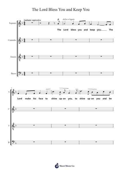 The Lord Bless You and Keep You Sheet Music by -Arr.Temky Pisoll