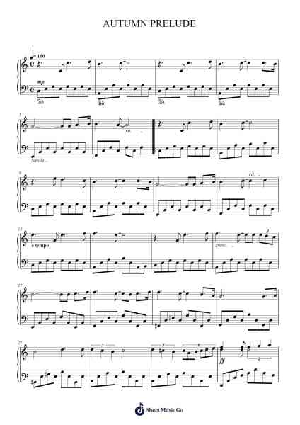 AUTUMN PRELUDE Sheet Music by Unknown author-Arr.Phillen Gillpont