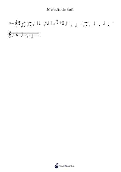 Melodia de Sofi Sheet Music by -Arr.Jersoon