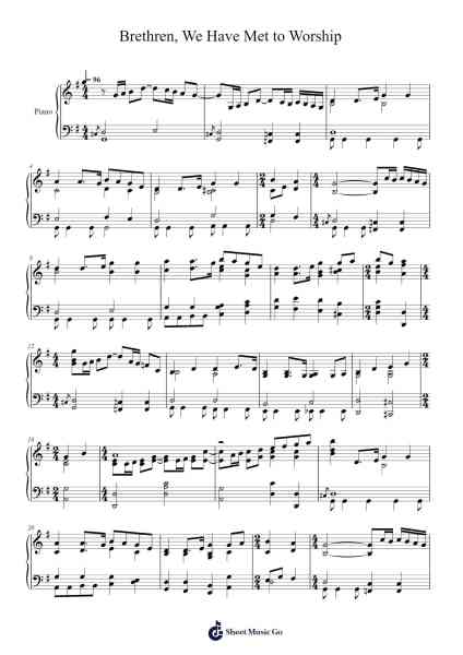 Brethren, We Have Met to Worship Sheet Music by -Arr.Dilpont Trollsper