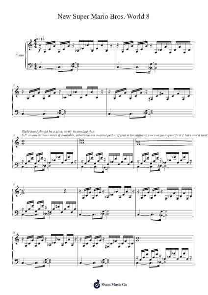 New Super Mario Bros. World 8 Sheet Music by Koji Kondo-Arr.Gunsea Holmesbob