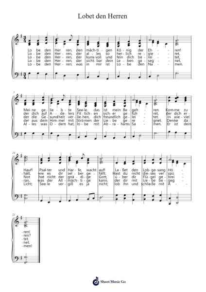 Lobet den Herren Sheet Music by undefined-Arr.Malke Wordby