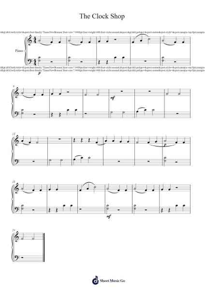 The Clock Shop Sheet Music by N Faber-Arr.Alickthodore