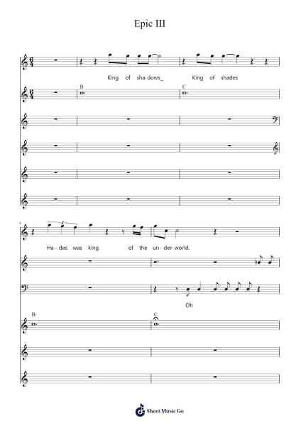 Epic III Sheet Music by Anaïs Mitchell-Arr.Muthia Upsay