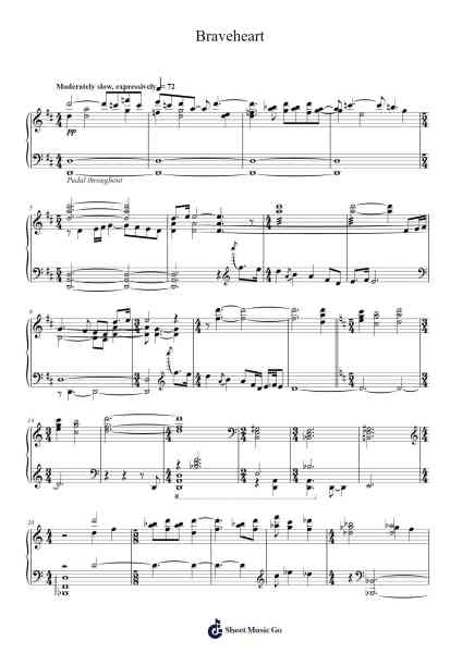 Braveheart Sheet Music by James Horner-Arr.Dempdawn Ftance