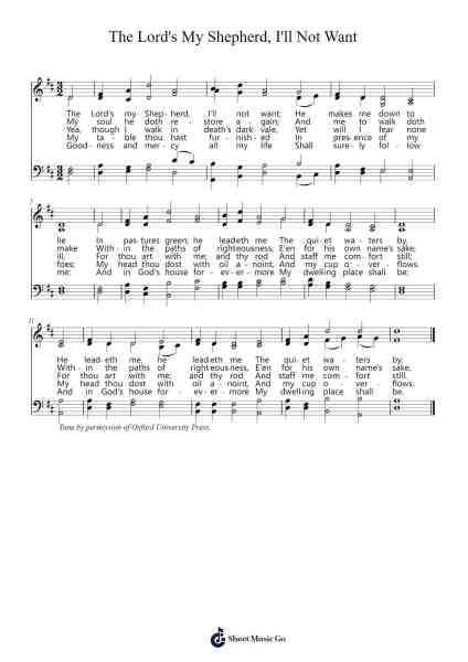 The Lord's My Shepherd, I'll Not Want Sheet Music by J. L. Macbeth Bain-Arr.Manian