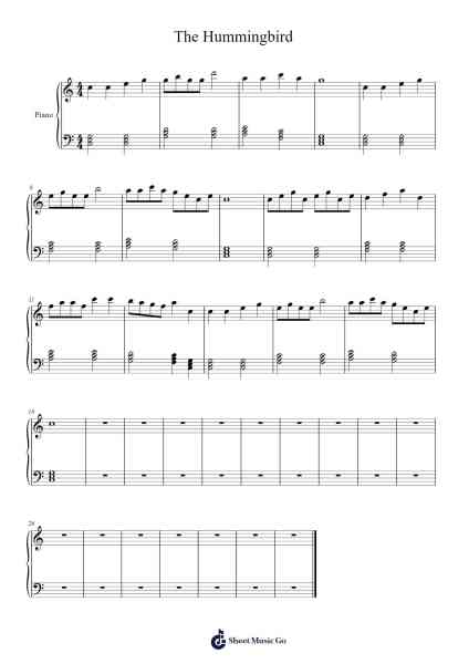 The Hummingbird Sheet Music by undefined-Arr.Deirmand