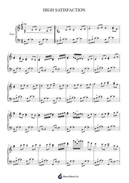 HIGH SATISFACTION Sheet Music by Hulthan-Arr.Yecent