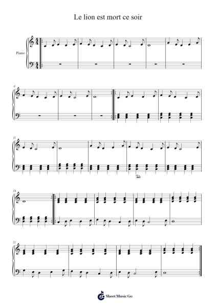 Le lion est mort ce soir Sheet Music by Henri Salvador-Arr.Montor