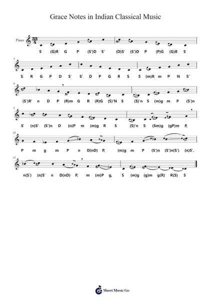 Grace notes in Indian classical music Sheet Music by raaghindustan-Arr.Humbart Browningboyd
