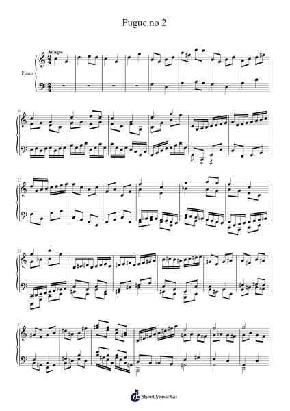 Fugue no 2 Sheet Music by Northnell-Arr.Pegholmes Anlett
