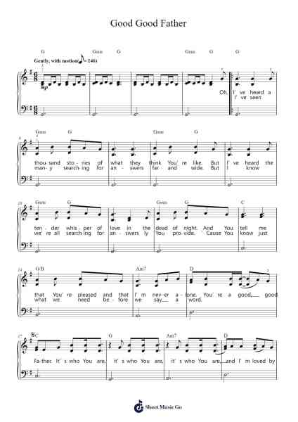 Good Good Father Sheet Music by Chris Tomlin/Pat Barrett-Arr.Glacarr