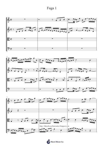 Fuga 1 Sheet Music by Johann Sebastian Bach-Arr.Sigwhit Tiram