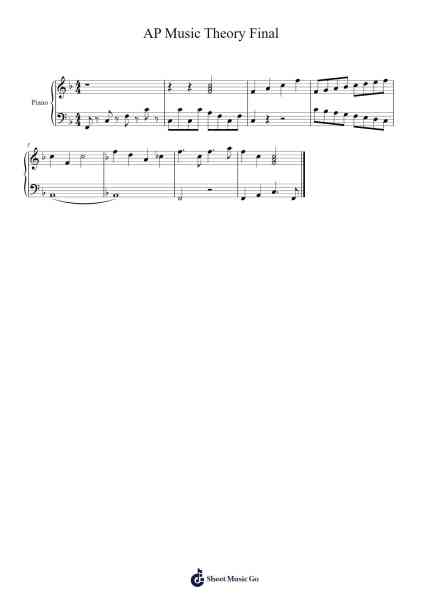 AP Music Theory Final Sheet Music by Harris Song-Arr.Betle