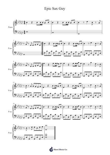 Epic Sax Guy Sheet Music by SunStroke Project-Arr.Ossweet