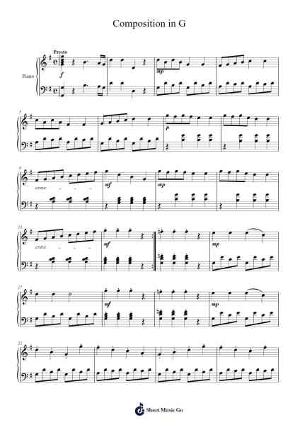 Composition in G Sheet Music by Umut Ege Can-Arr.Jimdrea