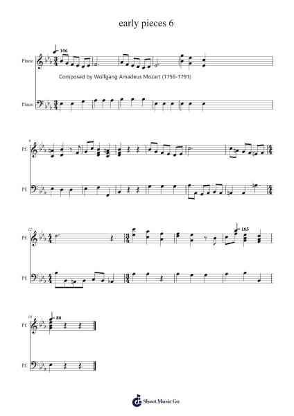 early pieces 6 Sheet Music by -Arr.Juneven