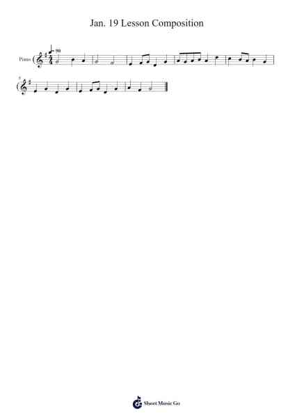 Jan. 19 Lesson Composition Sheet Music by gc2020-Arr.Fieldbing