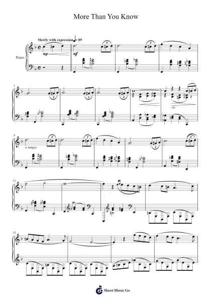 More Than You Know Sheet Music by Vincent Youmans-Arr.Pubey
