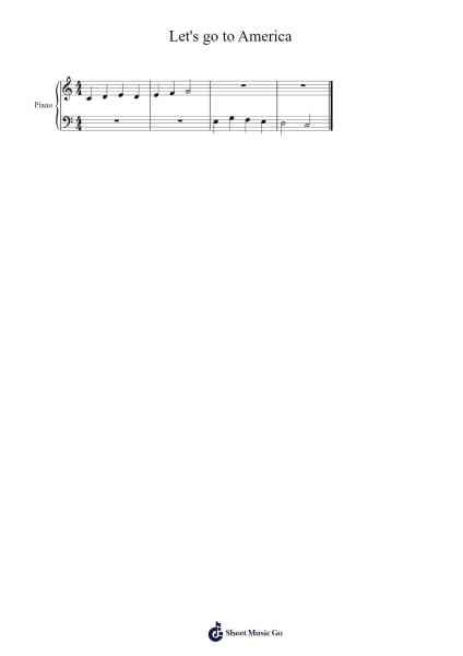 Let's go to America Sheet Music by -Arr.Montyet