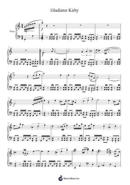 Gladiator Kirby Sheet Music by -Arr.Janejill Mooca