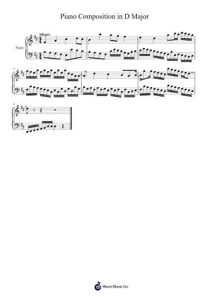 My composition for Piano in D major 樂譜由 undefined - 編曲 Croftsgreg