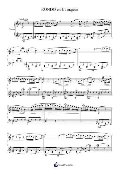 Rondo in C Major, Op. 51, No. 1 Sheet Music by Ludwig van Beethoven-Arr.Lopeare