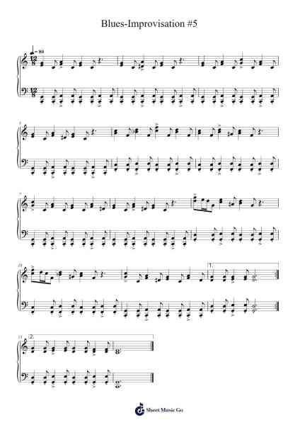Blues-Improvisation #5 Sheet Music by Martin Senn-Arr.Branbart