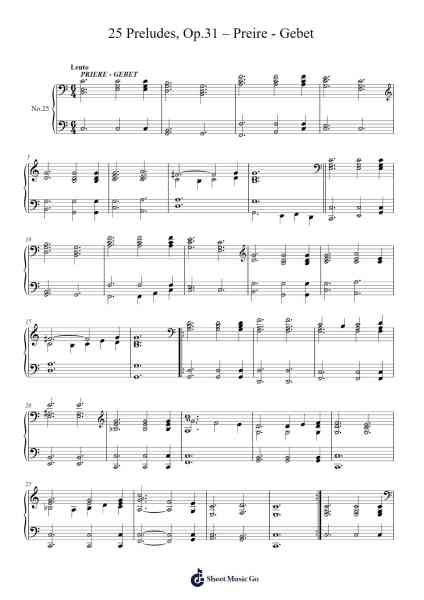 25 Preludes, Op. 31: No. 25 in G Minor - Prière Sheet Music by Charles-Valentin Alkan-Arr.Daijohn Brookebraith