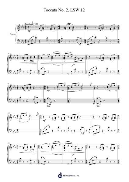 Toccata No. 2, LSW 12 Sheet Music by Sunwoo Lim-Arr.Pulip
