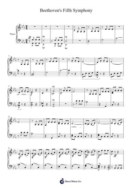 Symphony No. 5 in C Minor, Op. 67 Sheet Music by Ludwig van Beethoven-Arr.Muthia Upsay