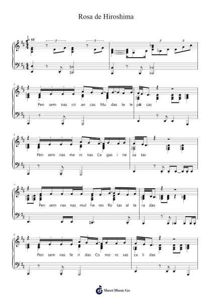 Rosa de Hiroshima Sheet Music by Secos e Molhados-Arr.Olch