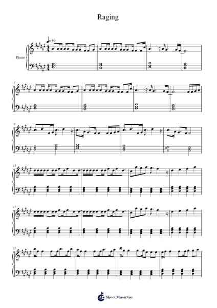 Raging Sheet Music by Kygo-Arr.Hedrex Kimriah