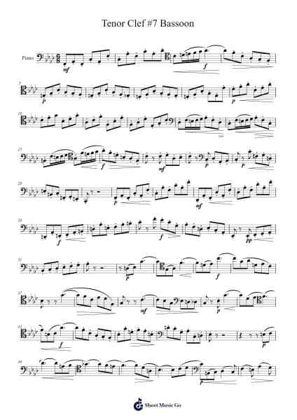 Tenor Clef #7 Bassoon Sheet Music by undefined-Arr.Chesfitch Thompdie