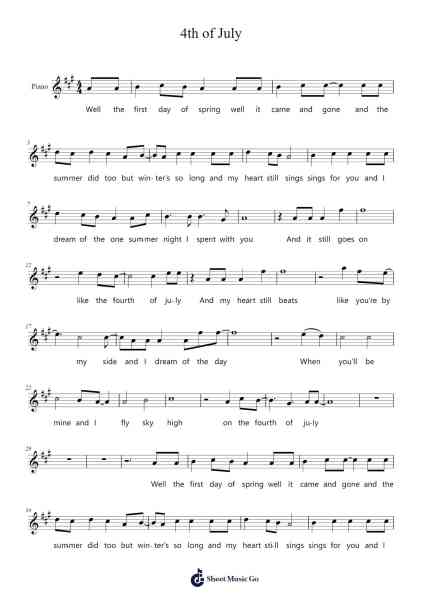 4th of July Sheet Music by Amy MacDonald-Arr.Vefrank Graseph
