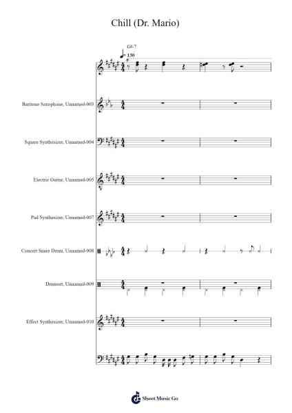 Chill (Dr. Mario) Sheet Music by Hirokazu Tanaka-Arr.Joypoe Willze