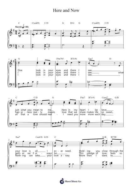 Here and Now Sheet Music by Luther Vandross-Arr.Phylpeg Bradning