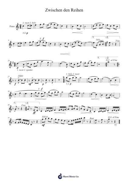 Zwischen den Reihen Sheet Music by Bernd Braunstein-Arr.Reylot