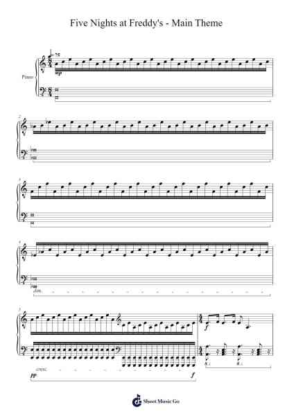 Five Nights at Freddy's - Main Theme Sheet Music by The Newton Brothers-Arr.Flowergess