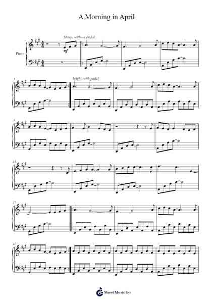 A Morning in April Sheet Music by Benville Pealouie-Arr.Duttcash Cornie