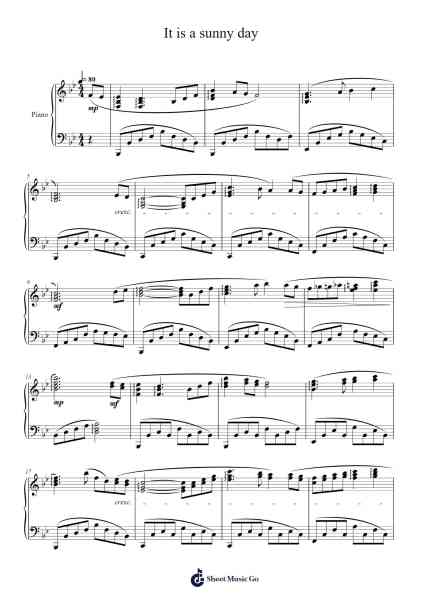 It is a sunny day Sheet Music by Masao Aichi-Arr.Oglet Kitcke