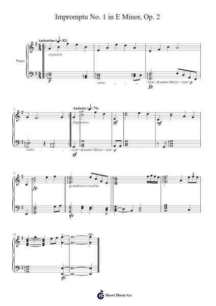 Impromptu No. 1 in E Minor, Op. 2 Sheet Music by Malenia Greene-Arr.Kepmill Rexbloor